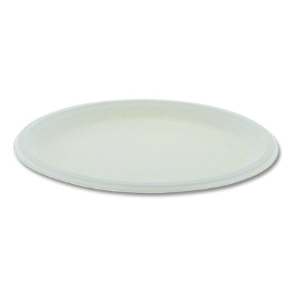 EarthChoice PFAS Free Compostable Dinnerware, Plate, Sugarcane, 10.25" dia, Natural, 500/Carton