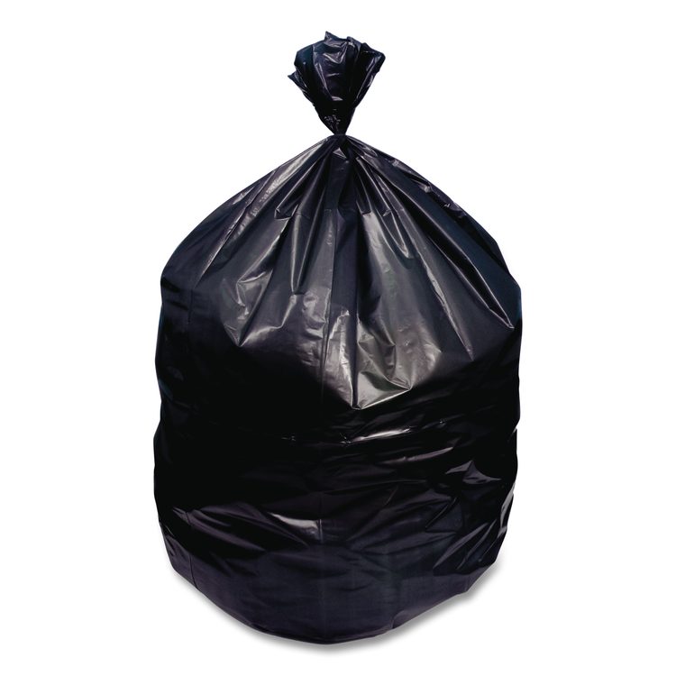 Linear Low Density Can Liners with AccuFit Sizing, 32 gal, 0.9 mil, 33" x 44", Black, 20 Bags/Roll, 5 Rolls/Carton