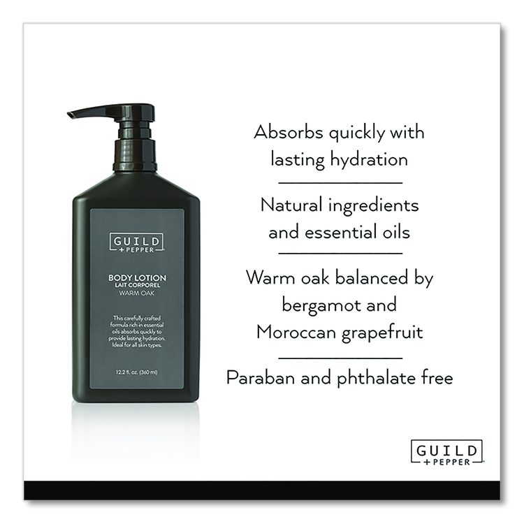 Lotion, 12.2 oz Bottle, Warm Oak Scent, 12/Carton