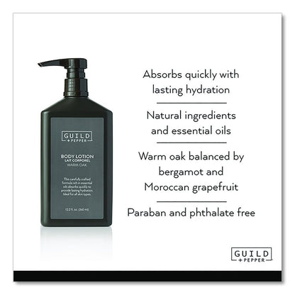 Lotion, 12.2 oz Bottle, Warm Oak Scent, 12/Carton