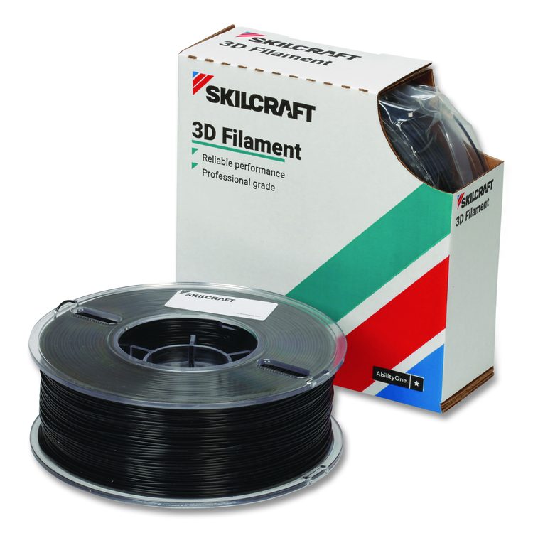 7045017057354, SKILCRAFT 3D Printer Acrylonitrile Butadiene Styrene Filament, 1 kg Spool, 2.85 mm, Black