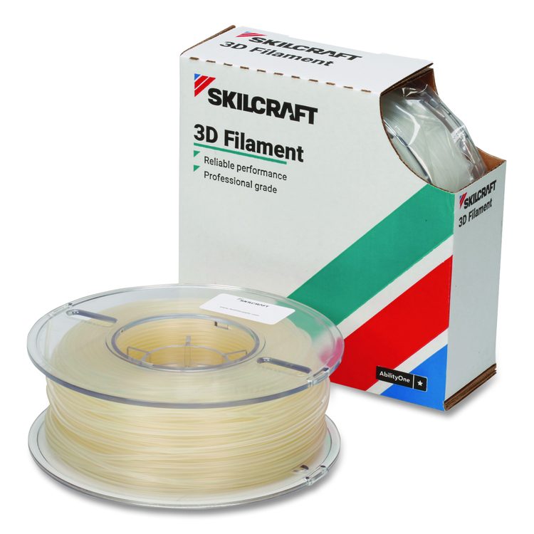 7045017057357, SKILCRAFT 3D Printer Water Soluble Support Filament, 750 g Spool, 1.75 mm, Natural