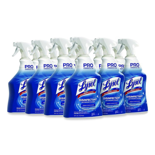 Disinfectant Bathroom Cleaner, Fresh Scent, 32 oz Spray Bottle, 12/Carton
