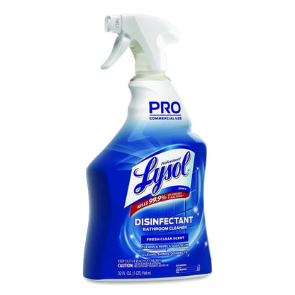 Disinfectant Bathroom Cleaner, Fresh Scent, 32 oz Spray Bottle, 12/Carton