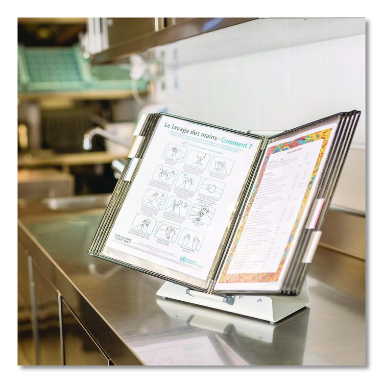 Desktop Reference Starter Set, 10 Antimicrobial Wire-Reinforced Pockets