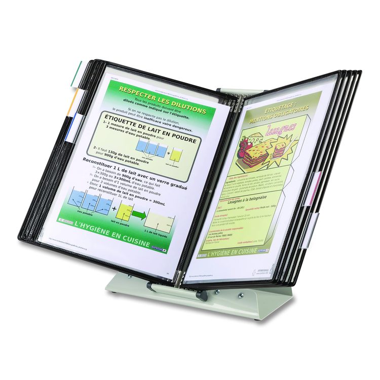 Desktop Reference Starter Set, 10 Antimicrobial Wire-Reinforced Pockets