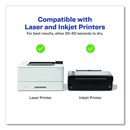Glossy White Easy Peel Mailing Labels w/ Sure Feed Technology, Laser Printers, 1 x 2.63, White, 30/Sheet, 25 Sheets/Pack