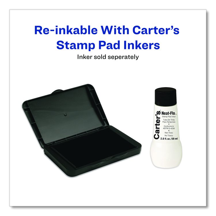 Pre-Inked Felt Stamp Pad, 6.25" x 3.25", Black