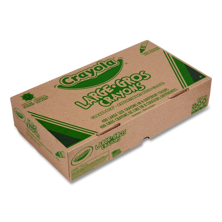 Classpack Crayons, Large Size, 0.44" x 4", 8 Assorted Colors, 400/Pack