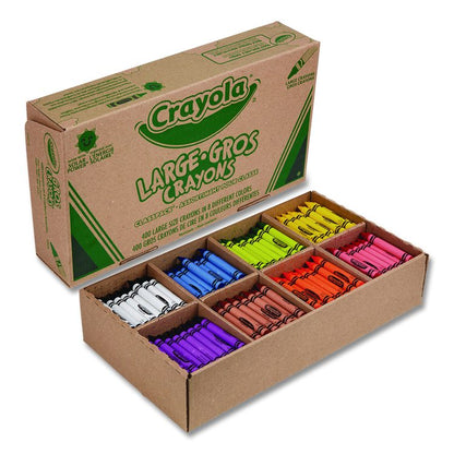 Classpack Crayons, Large Size, 0.44" x 4", 8 Assorted Colors, 400/Pack