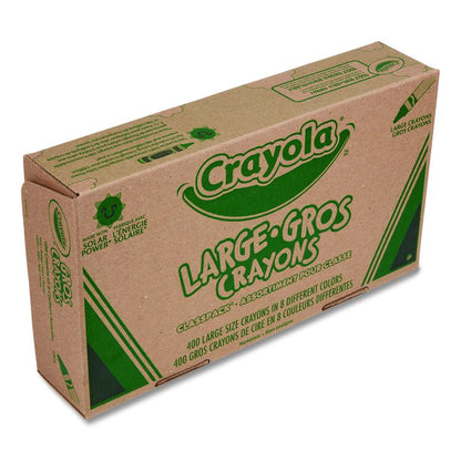 Classpack Crayons, Large Size, 0.44" x 4", 8 Assorted Colors, 400/Pack