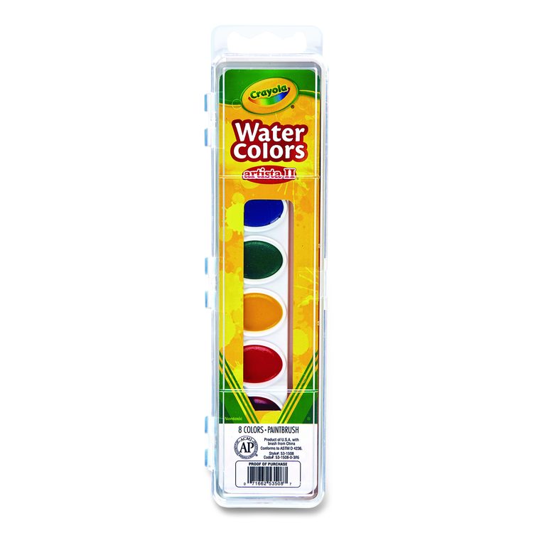 Artista II 8-Color Watercolor Set, 8 Assorted Colors, Palette Tray