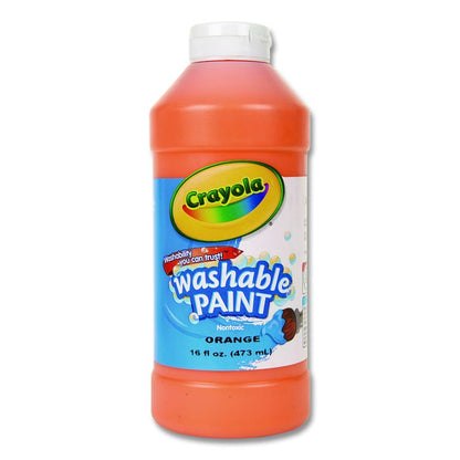 Washable Paint, Orange, 16 oz Bottle