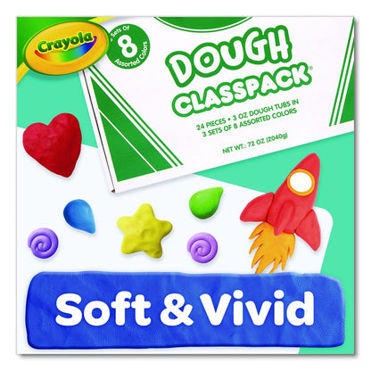 Dough Classpack, 3 oz, 8 Assorted Colors, 24/Pack