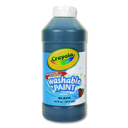 Washable Paint, Black, 16 oz Bottle