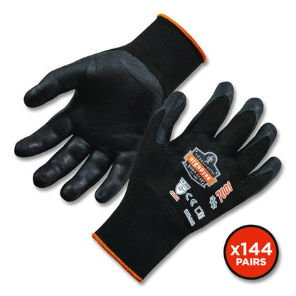 ProFlex 7001 Nitrile-Coated Gloves, EN388: 4121X, 8.25" Long, X-Small, Black, 12 Pairs/Carton