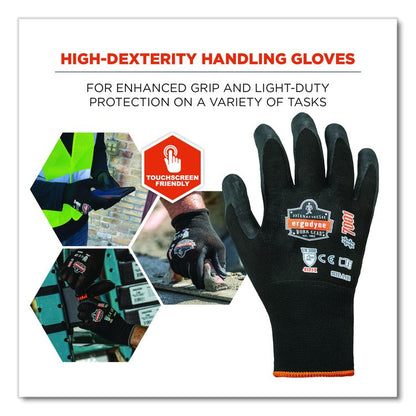 ProFlex 7001 Nitrile-Coated Gloves, EN388: 4121X, 8.25" Long, X-Small, Black, 12 Pairs/Carton