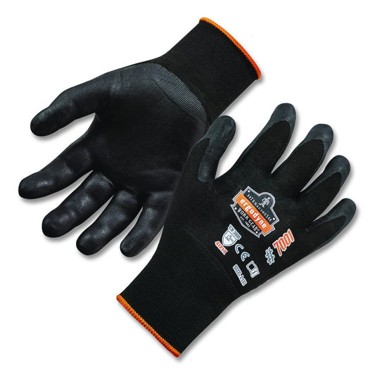 ProFlex 7001 Nitrile-Coated Gloves, EN388: 4121X, 8.25" Long, X-Small, Black, Pair