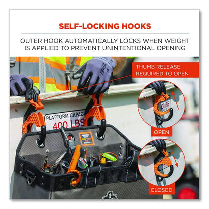 Squids 3178 Locking Aerial Bucket Hook, Tethering Point, 9.06 x 7.09 x 2.17, Black/Orange, Supports 40 lbs