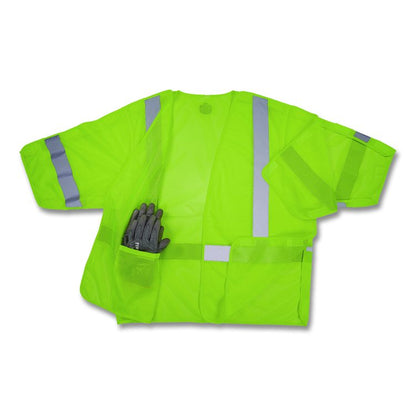 GloWear 8315BA Class 3 Hi-Vis Breakaway Safety Vest,Polyester, 2X-Large to 3X-Large, Lime