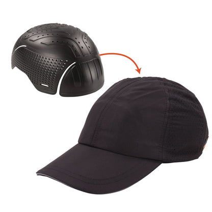 Skullerz 8947 Lightweight Baseball Hat and Bump Cap Insert, Front Brim, X-Small to Small (6.25 to 7.25), 0.2" Insert, Black