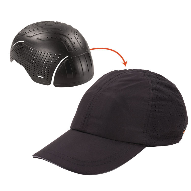 Skullerz 8947 Lightweight Baseball Hat and Bump Cap Insert, Front Brim, Medium to Large (6.75 to 7.75), 0.2" Insert, Black