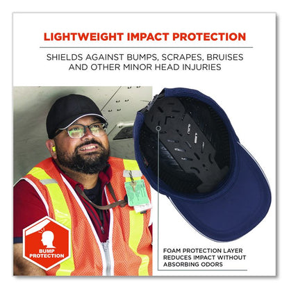 Skullerz 8947 Lightweight Baseball Hat and Bump Cap Insert, Front Brim, Medium to Large (6.75 to 7.75), 0.2" Insert, Navy