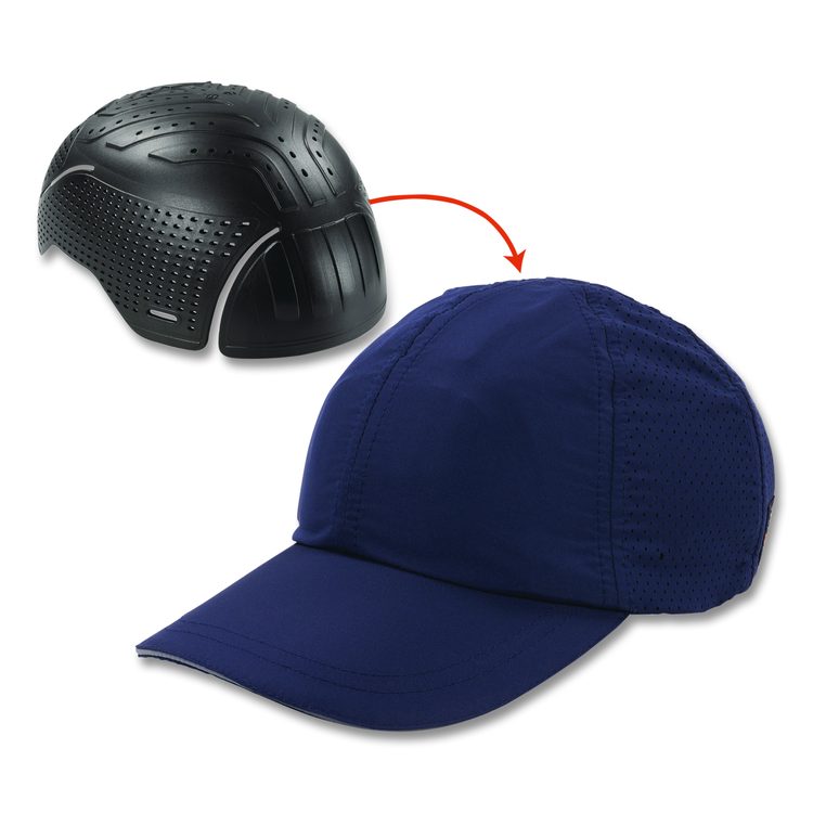 Skullerz 8947 Lightweight Baseball Hat and Bump Cap Insert, Front Brim, Medium to Large (6.75 to 7.75), 0.2" Insert, Navy