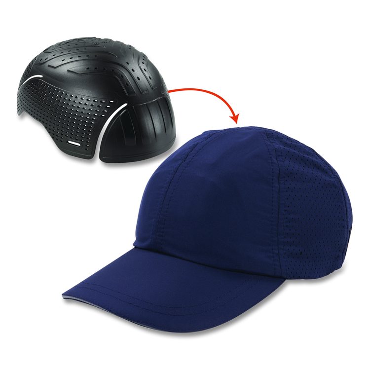 Skullerz 8947 Lightweight Baseball Hat and Bump Cap Insert, Front Brim, X-Large to 2X-Large (7.25 to 8.5), 0.2" Insert, Navy