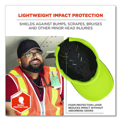 Skullerz 8947 Lightweight Baseball Hat and Bump Cap Insert, Front Brim, Medium to Large (6.75 to 7.75), 0.2" Insert, Lime