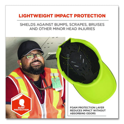 Skullerz 8947 Lightweight Baseball Hat and Bump Cap Insert, Front Brim, X-Large to 2X-Large (7.25 to 8.5), 0.2" Insert, Lime