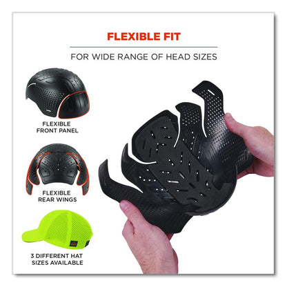 Skullerz 8947 Lightweight Baseball Hat and Bump Cap Insert, Front Brim, X-Large to 2X-Large (7.25 to 8.5), 0.2" Insert, Lime
