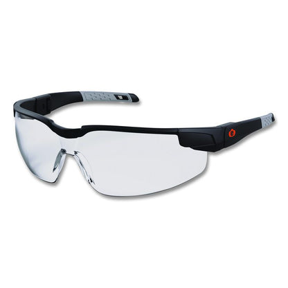 Skullerz DELLENGER Safety Glasses with Adjustable Temples, Matte Black Half Frame, Clear Single Lens