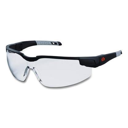 Skullerz DELLENGER Anti-Fog Safety Glasses with Adjustable Temples, Matte Black Half Frame, Clear Single Lens