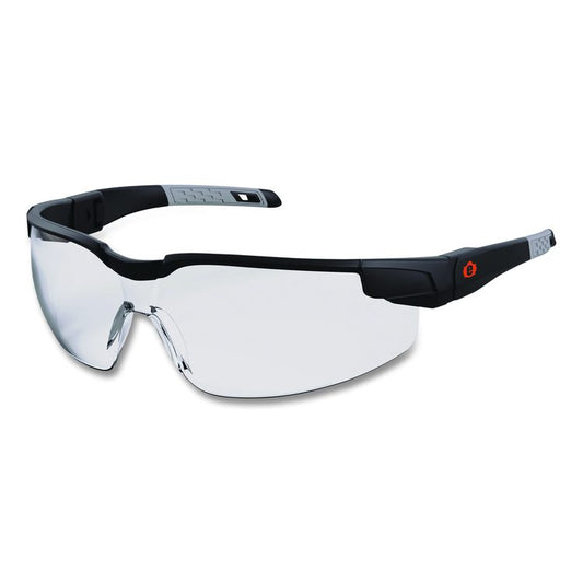 Skullerz DELLENGER Anti-Fog Safety Glasses with Adjustable Temples, Matte Black Half Frame, Clear Single Lens