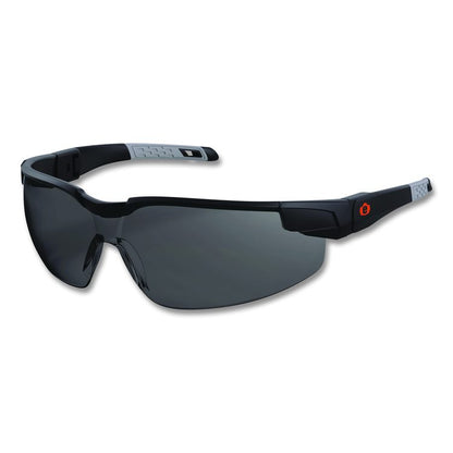 Skullerz DELLENGER Safety Glasses with Adjustable Temples, Matte Black Half Frame, Smoke Single Lens