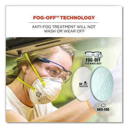 Skullerz DELLENGER Anti-Fog Safety Glasses with Adjustable Temples, Matte Black Half Frame, Clear Single I/O Lens