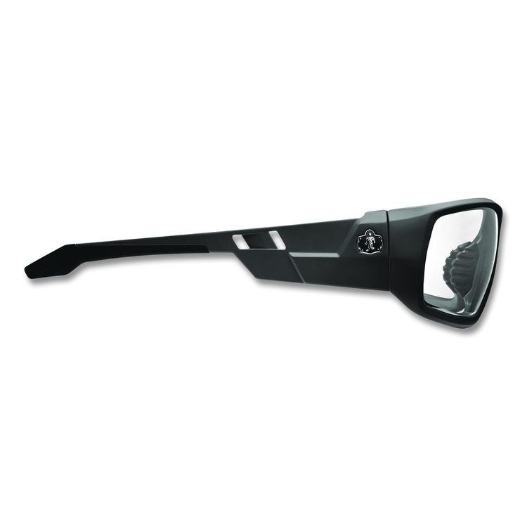Skullerz ODIN Anti-Scratch Enhanced Anti-Fog Safety Glasses, Matte Black Full Frame, Clear Dual Lens