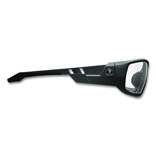 Skullerz ODIN Anti-Scratch Enhanced Anti-Fog Safety Glasses, Matte Black Full Frame, Clear Dual Lens