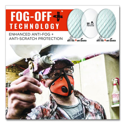 Skullerz ODIN Anti-Scratch Enhanced Anti-Fog Safety Glasses, Matte Black Full Frame, Clear Dual Lens