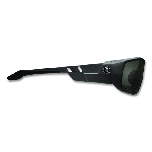 Skullerz ODIN Anti-Scratch Enhanced Anti-Fog Safety Glasses, Matte Black Full Frame, Smoke Dual Lens