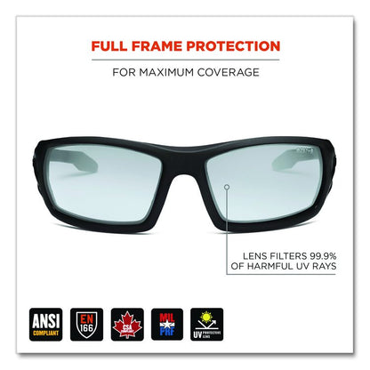 Skullerz ODIN Anti-Scratch Enhanced Anti-Fog Safety Glasses, Matte Black Full Frame, Clear Dual I/O Lens