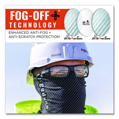 Skullerz ODIN Anti-Scratch Enhanced Anti-Fog Safety Glasses, Matte Black Full Frame, Clear Dual I/O Lens