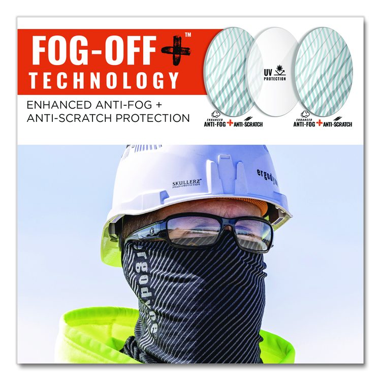Skullerz THOR Anti-Scratch Enhanced Anti-Fog Safety Glasses, Matte Black Full Frame, Clear Dual Lens