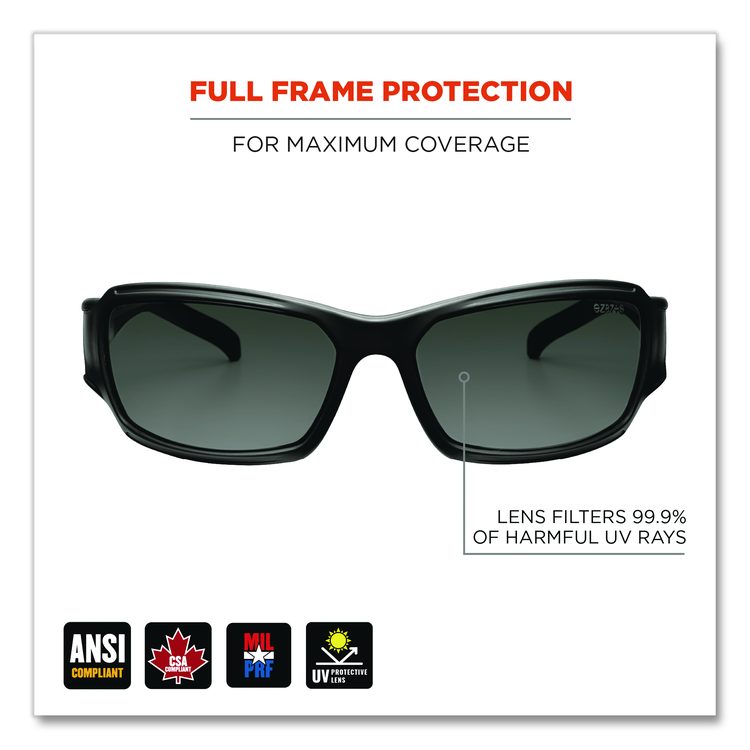 Skullerz THOR Anti-Scratch Enhanced Anti-Fog Safety Glasses, Matte Black Full Frame, Smoke Dual Lens