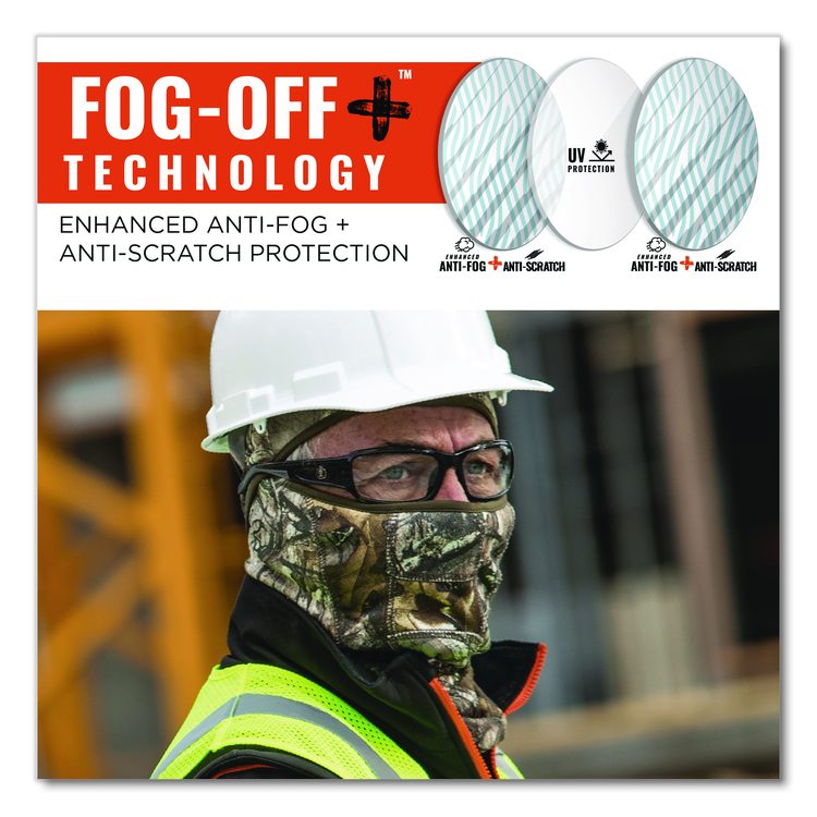 Skullerz THOR Anti-Scratch Enhanced Anti-Fog Safety Glasses, Matte Black Full Frame, Clear Dual I/O Lens