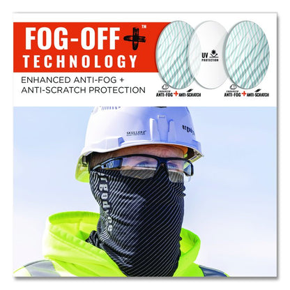 Skullerz DAGR Anti-Scratch Enhanced Anti-Fog Safety Glasses, Matte Black Half Frame, Clear Dual Lens