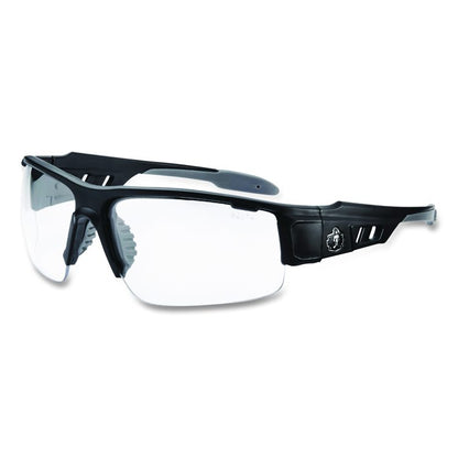 Skullerz DAGR Anti-Scratch Enhanced Anti-Fog Safety Glasses, Matte Black Half Frame, Clear Dual Lens