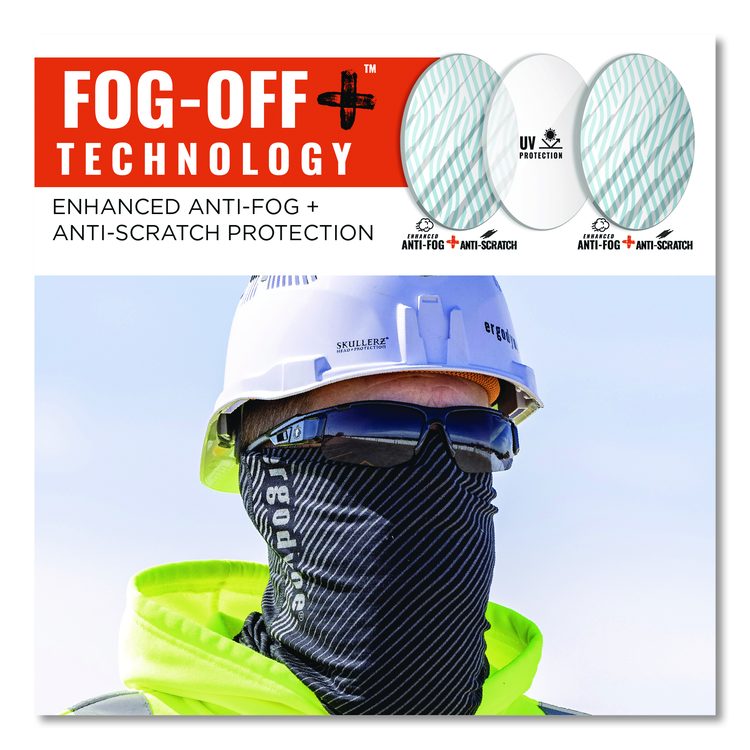 Skullerz DAGR Anti-Scratch Enhanced Anti-Fog Safety Glasses, Matte Black Half Frame, Smoke Dual Lens