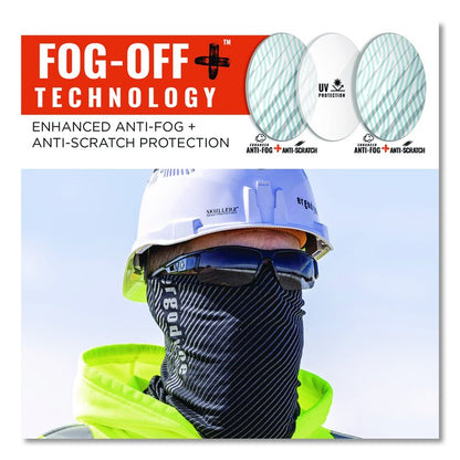 Skullerz DAGR Anti-Scratch Enhanced Anti-Fog Safety Glasses, Matte Black Half Frame, Smoke Dual Lens